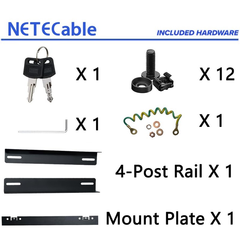 NETECABLE 6U Wall Mount Server Cabinet Network Rack Vented Enclosure