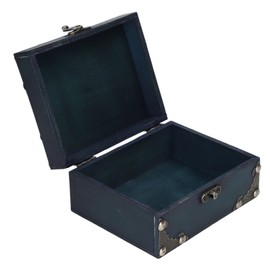 Wood Treasure Box, Small Wooden Vintage Jewelry Storage Box Chest Organizer for Ring Necklace Earring Home Decor