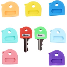 ISDVBUY 9 Pack Stretchy Key Covers, Identifier Key Caps Tags Free Chain Labels, Flexible Covers for Most Home Genuine Users