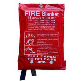 ASPIRE UK® 1m x 1m Soft Case Fire Blanket, Large, Quick Unfolding, with Loops