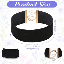 Yolev Velvet Choker Necklace Black Wide Costume Chain Tight Women's Velvet Choker Wide Collar Gothic 90s Necklace for Women Holiday Party Cosplay Birthday, One size, Velvet, 0