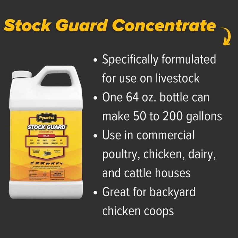 PYRANHA Stock Guard Concentrate - Livestock, Barn, Milk Rooms, Dairies,