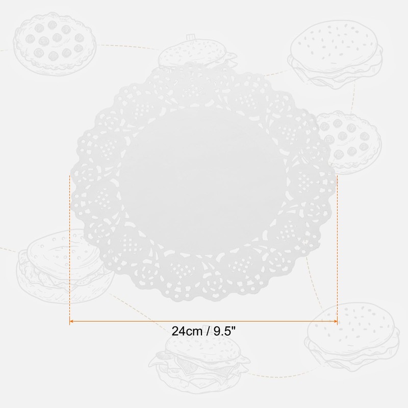 HARFINGTON 150pcs Lace Paper Doilies 9.5 Inch White Round Disposable