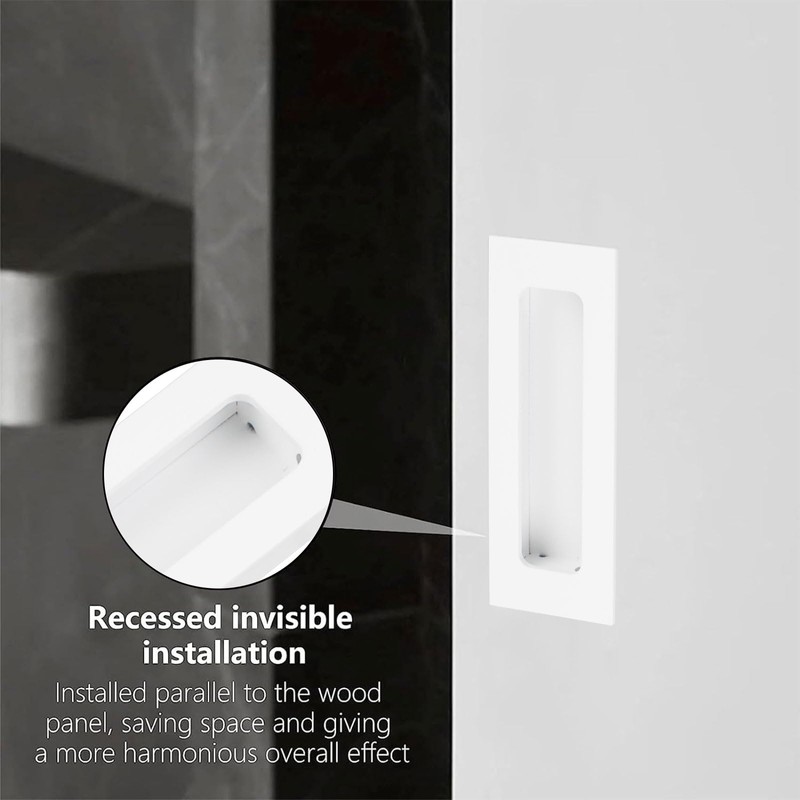 MOROBOR 2 Pack Recessed Finger Flush Pulls, Warm White Rectangular