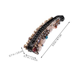 VICASKY 2pcs Rhinestone Banana Hair Clips for Women Vintage Styling Accessories for Thick Curly Hair for Everyday Use and Special Occasions