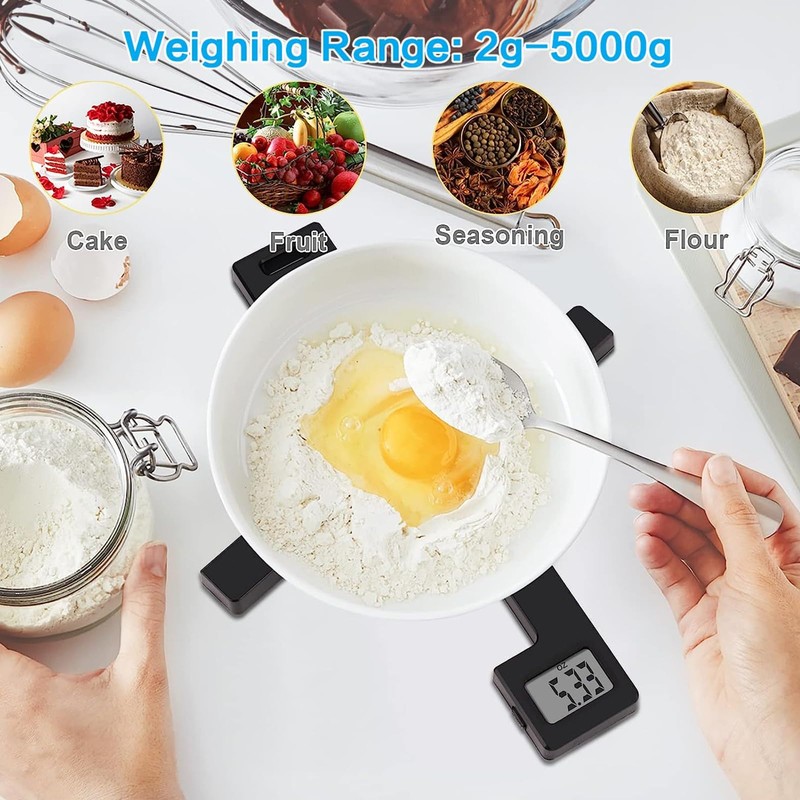 Folding Digital Kitchen Scale, Highly Accurate Compact Small Scale with