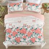 Yiran Pink Floral Quilt Set Queen Size Summer Botanical Bedspreads