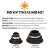 Roof Collar Repair Boot Vent Flashing - Fits 1.5"-2" Pipe,