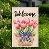 BlissYard Spring Floral Garden Flag Tulips Garden Decoration Supplies 12x18