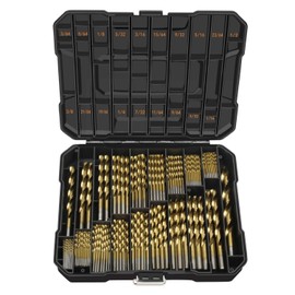 Enertwist Titanium Drill Bit Kit Set 230 Pieces Coated HSS Conventional 135° Tip High Speed Steel for Wood/Cast Iron/Plastic/Fiberglass from 3/64inch up to 1/2 Inch, ET-DBA-230C