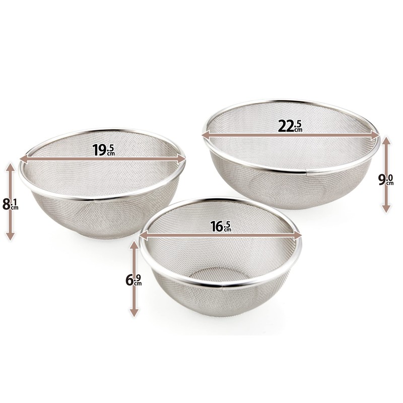 elite colander 18-8 Stainless Steel Strainer Set, 6.5 + 7.7