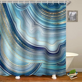 FAIRYGATE Garden Shower Curtain Outdoor Waterproof Polyester Fabric Shower Curtain Midew Resistant Washable Bath Curtain For Bathroom With Anti Rust Grommets Plastic Curtain Rings B9020