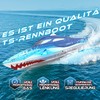 DEERC RC Boat with LED Light, Remote Controlled Shark Boat