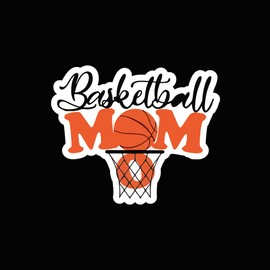AzQuest Basketball Mom Hoop Vinyl Decal Sticker - Car Truck Van SUV Window Wall Cup Laptop | 5.5 inches | AZQ290