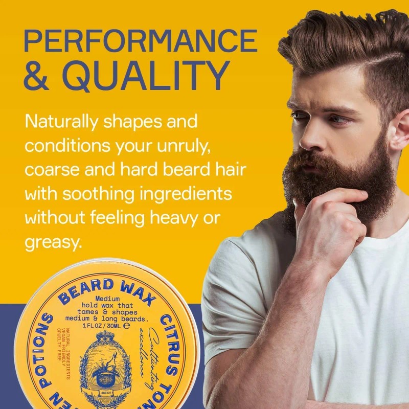 Seven Potions Cera Para Barba Para Hombres, Cera De Peinado