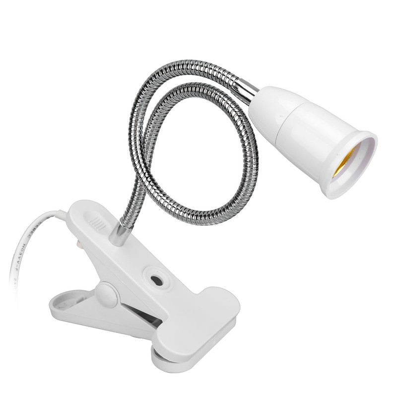 Desk Clip Clamp Lamp Holder LED E27 Light Socket Adjustable