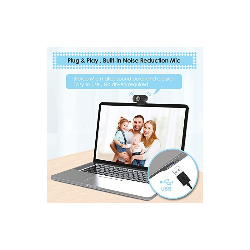 ToLuLu 1080P cámara Web con micrófono Cámara Web HD con