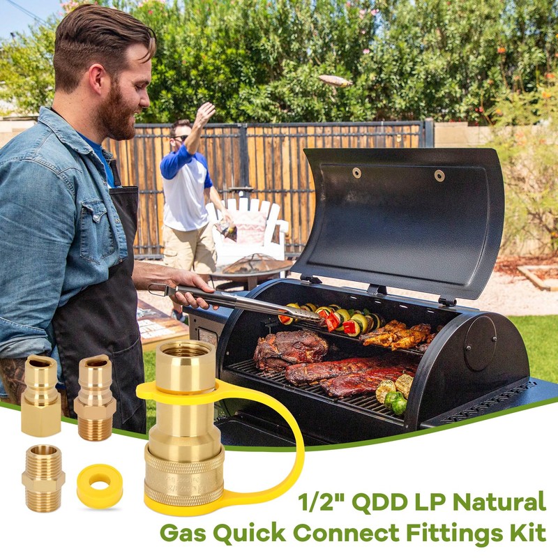 1/2" Propane Quick Connect Fittings,Natural Propane Hose Quick Disconnect Kit,100%