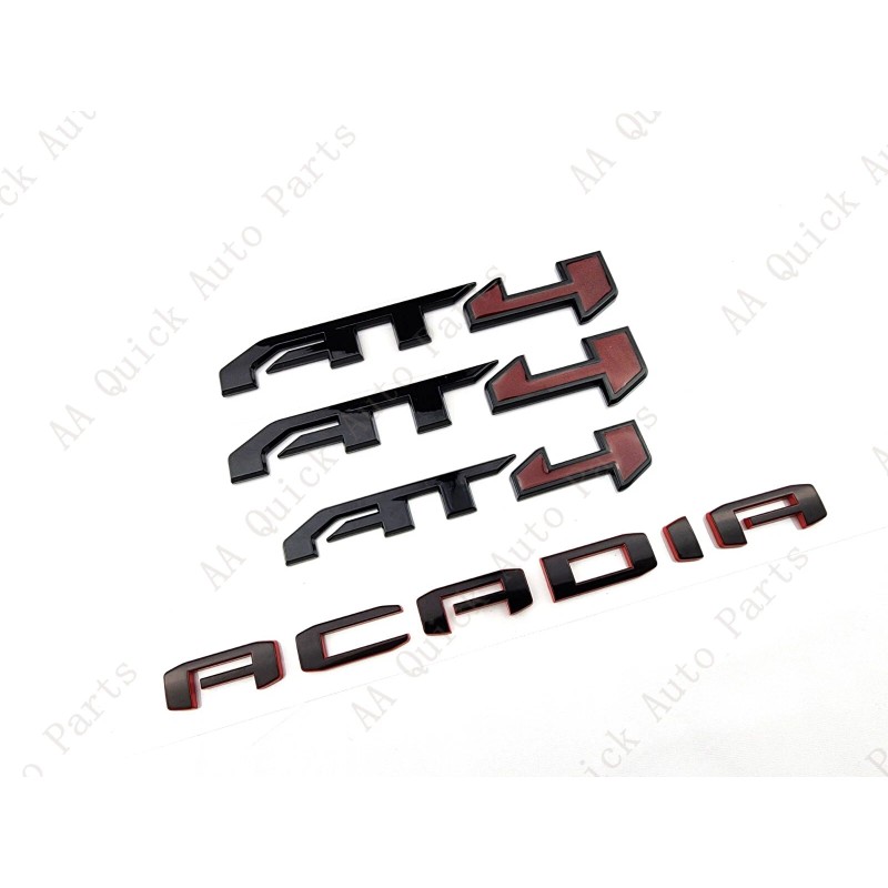 GMC 4PC Gloss Black Red Door Rear Tailgate AT4 Acadia