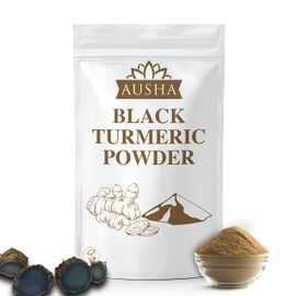 Ausha Black Turmeric Powder 100g | Double Strength Turmeric 5-6% Curcumin, Anti Inflammatory, Antioxidant | Use in Juice, Smoothies | Vegan