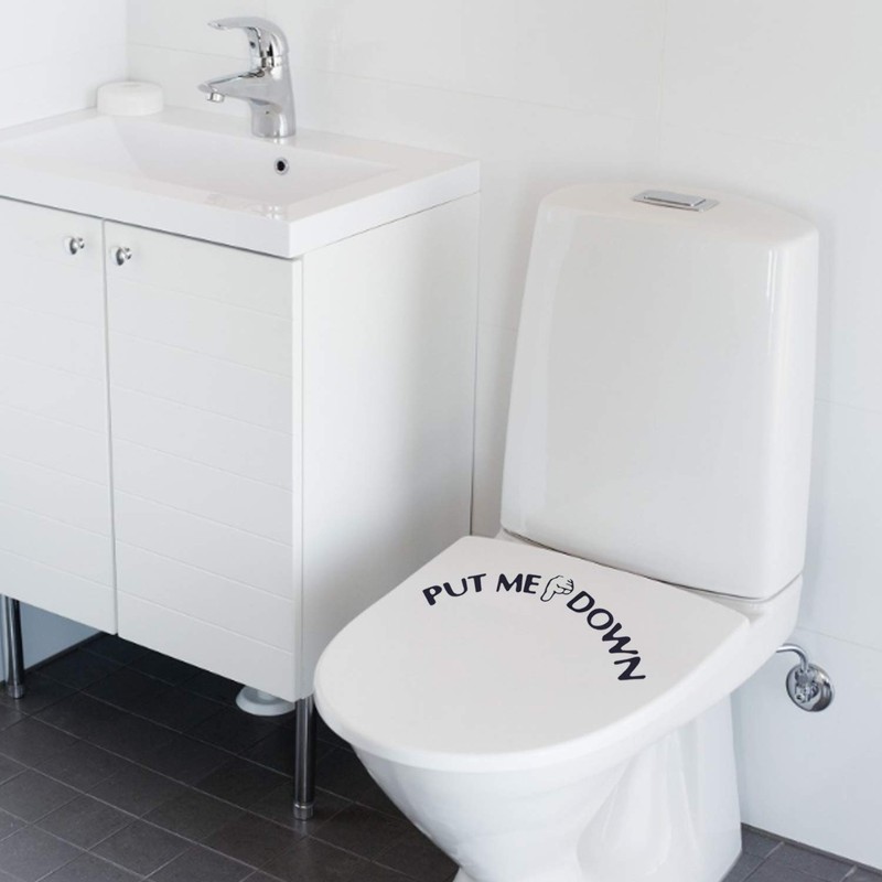 AUEAR, Funny Bathroom Toilet Seat Sticker Decal Reminder Decoration for