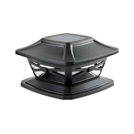 Davinci Lighting Flexfit Solar Outdoor Post Cap Lights - Includes Bases for 4x4 5x5 6x6 Wooden Posts - Bright LED Light - Slate Black (1 Pack)