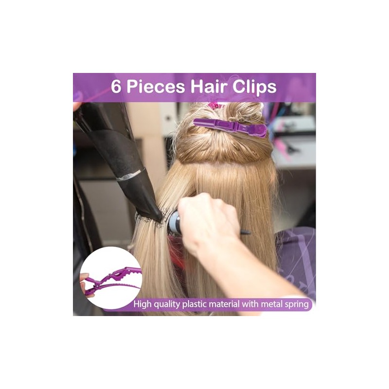 23 Pieces Hair Parting Tools Set, Magnetic Wrist Pin Holder