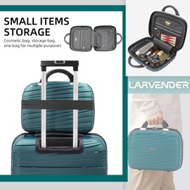 LARVENDER Luggage Sets, Luggage 4 Piece Set, Expandable Luggage Set Clearance Suitcases with Spinner Wheels Hardside Luggage with TSA Lock (Dark Green)