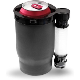 Portable Beer Funnel Cup With Detachable Expandable Hose, Can Cooler, EVA Foam Insulated, Hand Washable Reusable,Hose To Funnel Your Drink(Black)