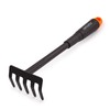Mivos Steel Garden Hand Rake - Small 5 Tooth Garden
