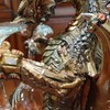 HEINBOW Steampunk Dragon Wine Bottle Wine Holder Statue with Two