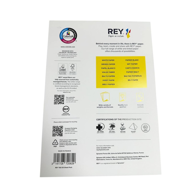 Rey Text & Graphics A4 160gsm FSC Certified Extra White