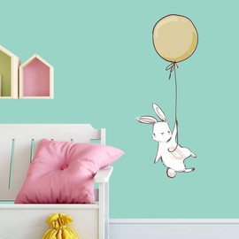 Sunnywall Wall Sticker Rabbit Rabbit Children's Room Let Your Dreams Reality Become