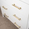 QOGRISUN 5-Pack Solid Brass Cabinet Pulls, Modern Gold Bar Handles,