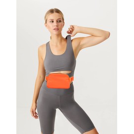 ZOPPEN Fanny Packs for Women Mini Belt Bag, Small Waist Bag Water Proof Fanny Pack Crossbody with Adjustable Strap, Everywhere Belt Bag Dupes for Travel Running Hike Work Out, Orange