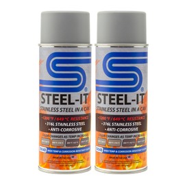 Steel-It 5904B Color changing, High Temp & Corrosion-Resistant Aerosol Coating - Steel Gray (2 Pack)