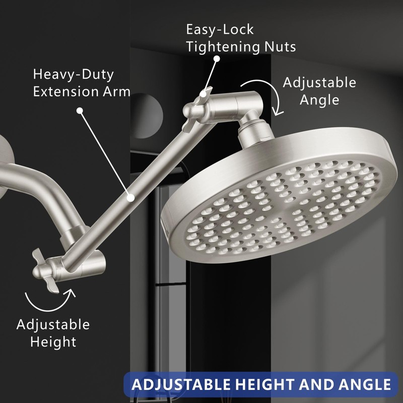 Voolan 11 Inch Shower Extension Arm with Lock Joints, Adjustable