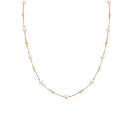 Elli Women's Filigree Necklace with Freshwater Cultured Pearls in 925 Sterling Silver Gold-Plated, Sterling Silver, None