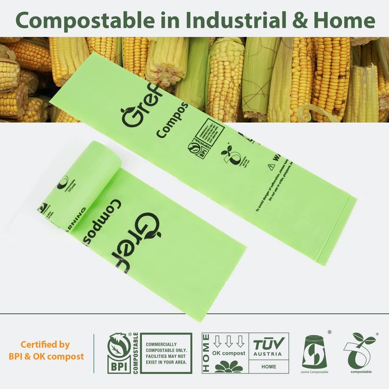 Compostable Bags,Trash bags 13+ gallon tall kitchen, Compostable Trash Lawn