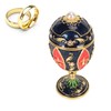 Egg Shaped Trinket Boxes Rhinestones Inlay Hand Painted Enamel Delicate