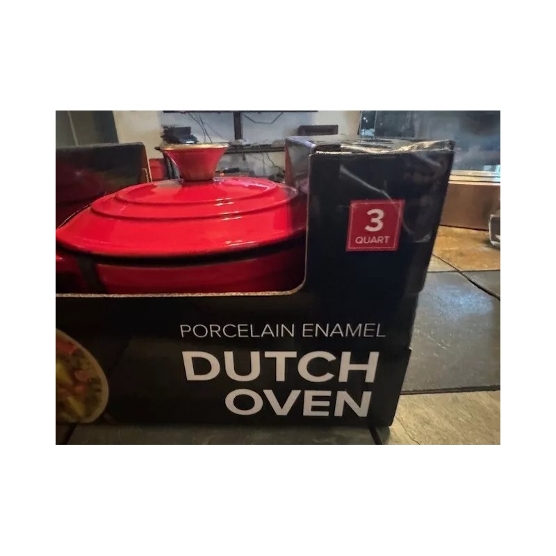 CHEFELECT NEW - CAST IRON PORCELAIN ENAMEL 3 QT DUTCH