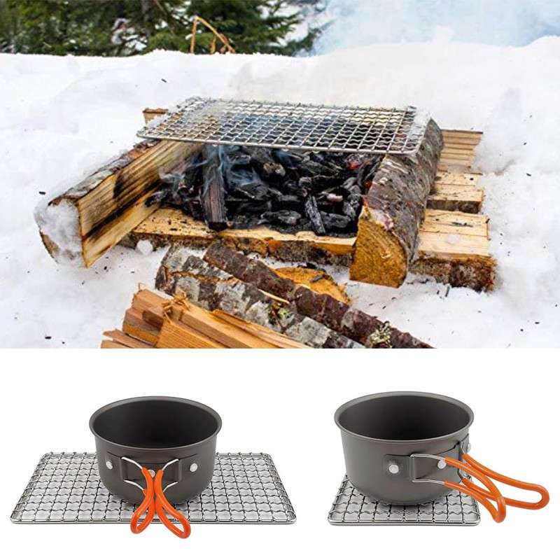 Outdoor Camping Multifunction Stainless Steel Barbecue Wire Mesh BBQ Grill