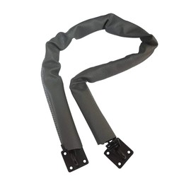 QCAA Extra Heavy Storm Door Chain Check, 32" Length, Solid Brass Bracket ORB (Oil Rubbed Bronze, US10B), 304 Stainless Steel Hook, Grey Textured Vinyl Cover, 1 Pack, Made in Taiwan