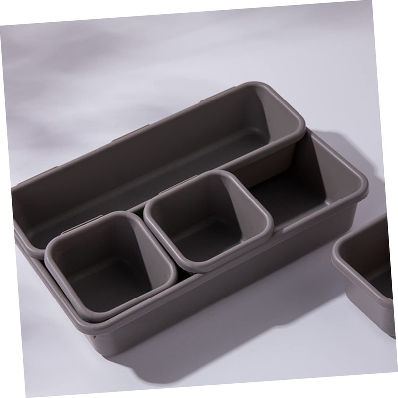 CHILDWEET 8pc Plastic Storage Boxes Lids Compartment Drawer Organizers Desk