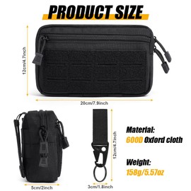 Flintronic Tactical Molle Pouch, Multipurpose Tactical Molle Belt Pouch, EDC Military Tool Molle Pouches with Hook and Loop, Military Belt Pouch for Hiking Hunting Camping