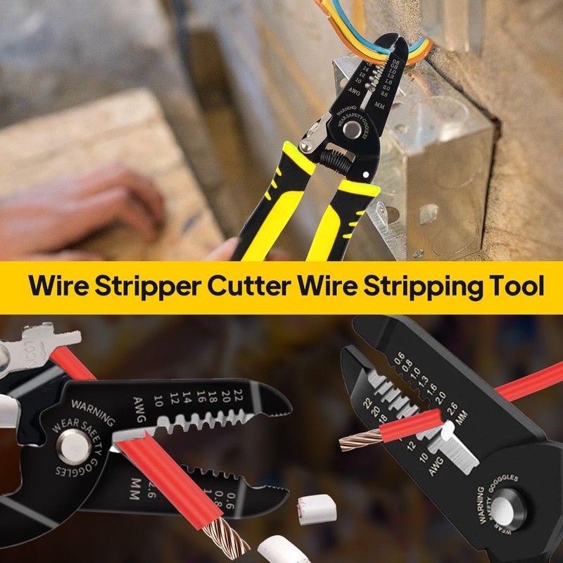 Wire Stripper, Automatic Wire Stripper, 10-22 Awg Multi Gauge Wire
