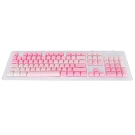 104pcs Custom Keycaps Pink White PBT Opaque Side Engraving Oil Repellent Coating Matte Ergonomic Design Keyboard Parts
