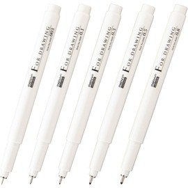 FOR DRAWING 水性顔料ドローイングペン Black 5本セット No.4600-5A