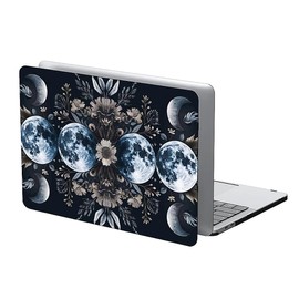 Goodsprout Computer Case for MacBook Air 15 Inch Symmetry Moon Moonlight Colorful Pattern Black Release 2023 Model A2941/A3241 Hard Shell Case Compatible with MacBook Air 15 Inch