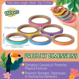 Simgoing 180 Pcs Bagels Bird Toys Bulk for Parrots Durable Cardboard Core Bird Toy Chewing Shredding Foraging Play Foot 2.5'' for Small and Medium Parrot Mini Macaws African Grey Cockatoos